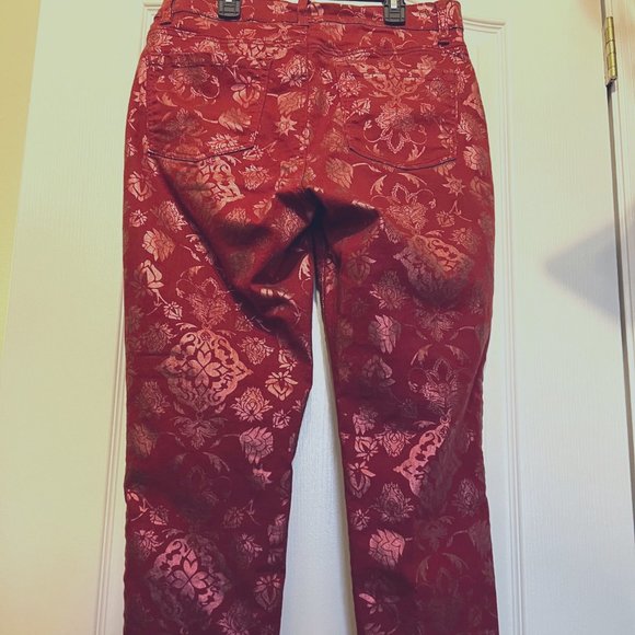 DG2 Diane Gilman Stretch Pants-Sparkle Embossed Print-Size 12-Vanentine-Holiday - Picture 6 of 11